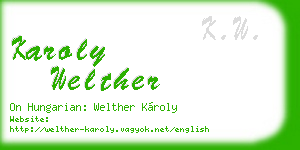 karoly welther business card